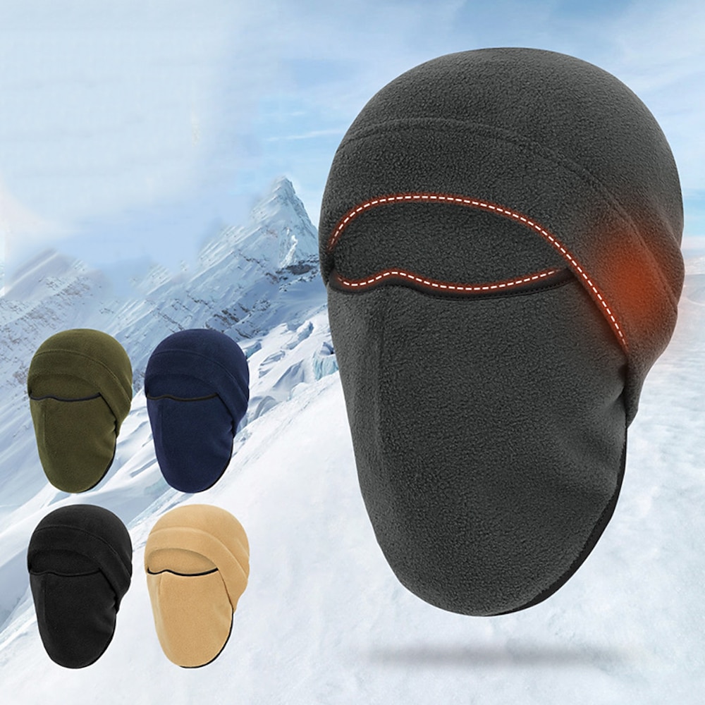 Herren Radfahren Gesichtsmaske Abdeckung Halsmanschette Halsrohr Mütze für Wanderer Sturmhaube Winter Außen warm Windundurchlässig Komfortabel Feste Farbe Polyester Schwarz Armeegrün Marinenblau für Lightinthebox