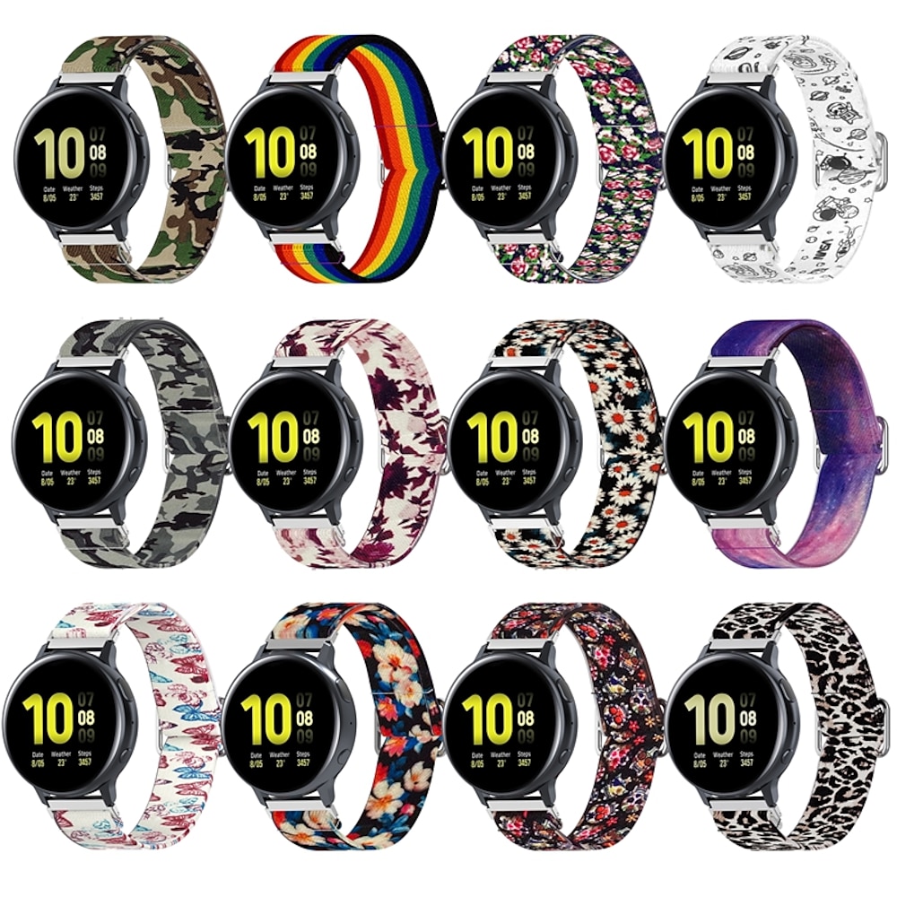 Uhrenarmband für Samsung Galaxy Watch Active 2 40/44mm „Aktiv 40 mm ansehen Nylon Ersatz Gurt Dehnbar Verstellbar Solo-Loop Armband Lightinthebox