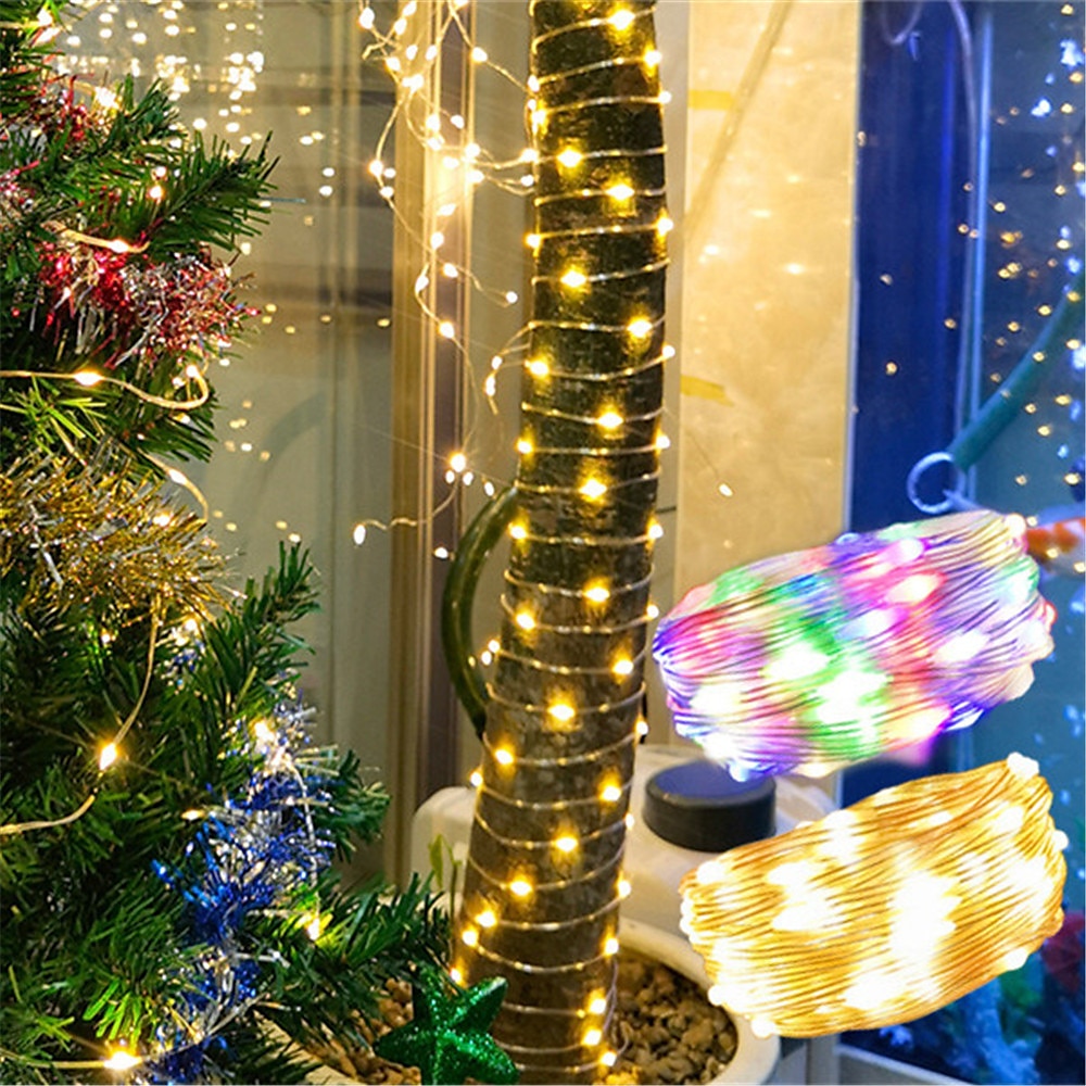 5 m/10 m lange LED-Lichterkette aus Lederband, Weihnachtsbaum-Dekorationslichter für Frohe Weihnachten, Neujahr und Navidad-Feiern (1 Stück/2 Stück) Lightinthebox