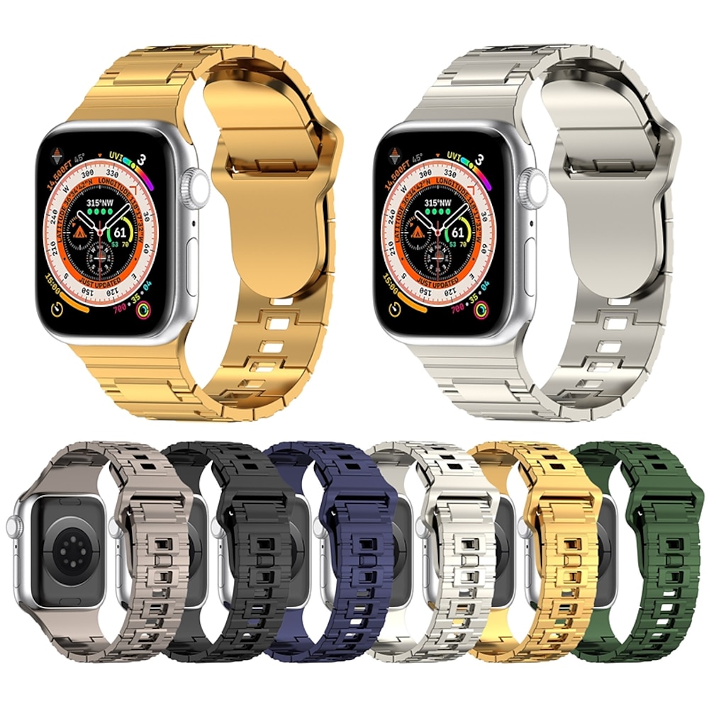 Solo-Loop Kompatibel mit Apple Watch Armband 38mm 40mm 41mm 42mm 44mm 45mm 49mm Verstellbar Legierung Ersatzarmband für iwatch Ultra 2 Series 9 8 7 SE 6 5 4 3 2 1 Lightinthebox