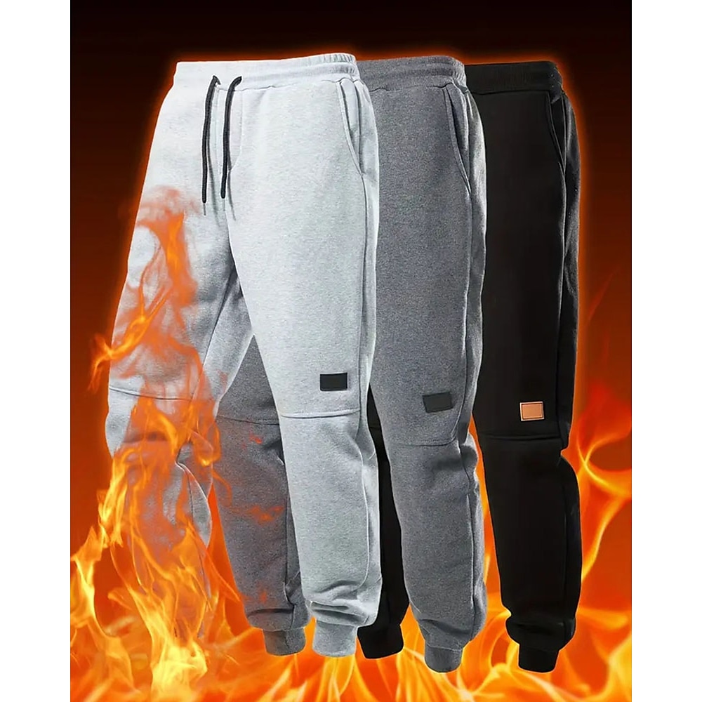 Herren Sportliche Hosen Jogginghose Trainingshose Jogginghose Jogger Hose Hosen Tasche Kordelzug Elastische Taille Glatt Komfort Warm Sports Outdoor Täglich Modisch Brautkleider schlicht Schwarz Lightinthebox