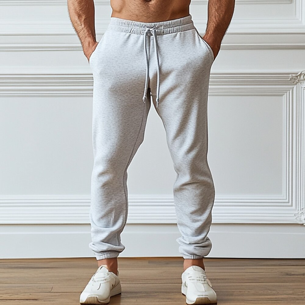 Herren Fleecehosen Jogginghose Trainingshose Jogginghose Jogger Hose Hosen Tasche Glatt Komfort Atmungsaktiv Outdoor Täglich Ausgehen Modisch Brautkleider schlicht Schwarz Grau Lightinthebox