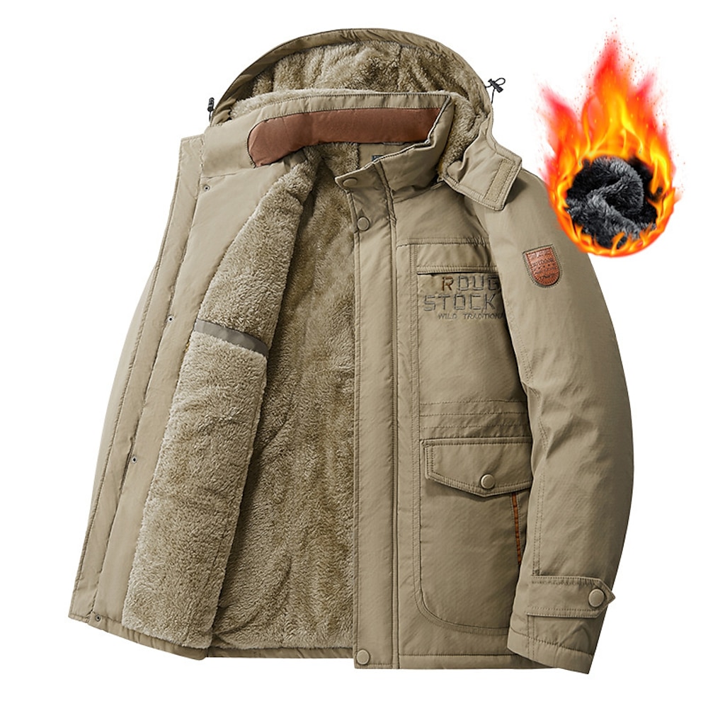 Herren Wanderjacke Winter Draussen warm Fleece-Futter Windundurchlässig Windbreaker-Jacke Reisen Schwarz Armeegrün Khaki Dunkelblau Grau Lightinthebox