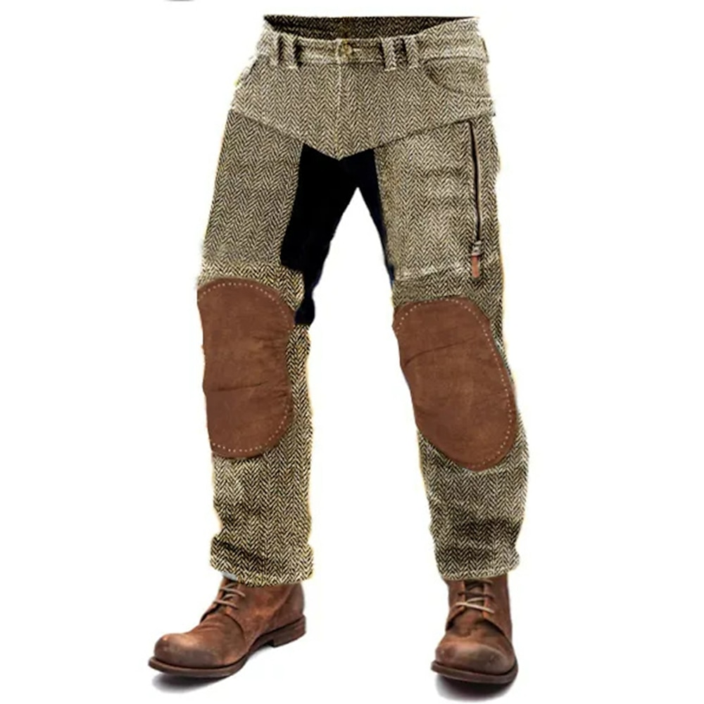 Herren Cargohose Cargohosen Hose Hosen Freizeithose Wildlederhose Zip Tasche Gerade geschnitten Farbblock Komfort Weich In voller Länge Outdoor Täglich Modisch Strassenmode Khaki Lightinthebox