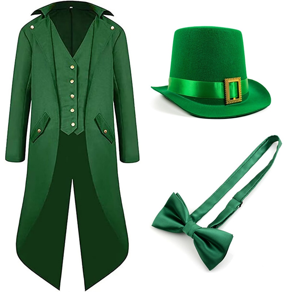 irisch Faschingskostüme Cosplay Kostüm Austattungen Frack Erwachsene Herren Retro Vintage Mittelalterlich Renaissance Leistung Party Karneval St. Patricks Day Einfaches Karnevalskostüm Lightinthebox