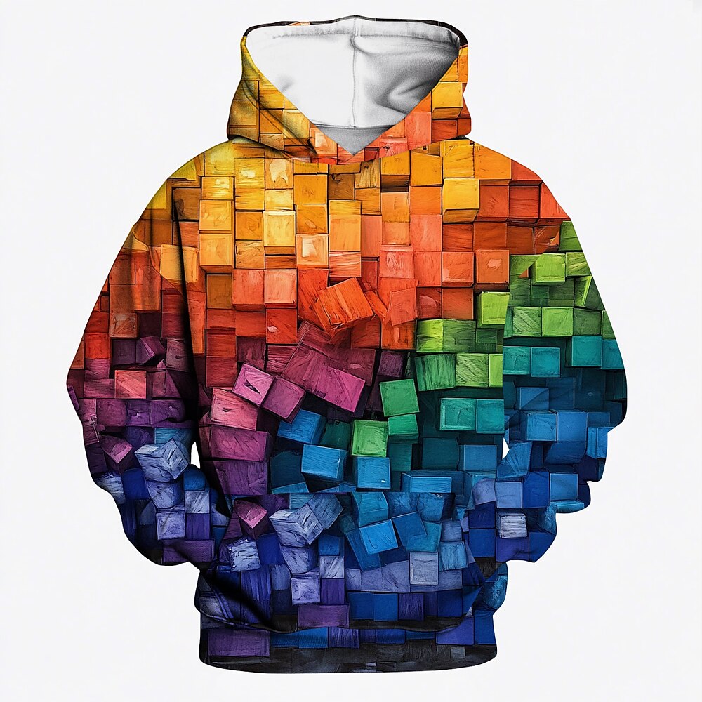 Jungen 3D Geometrisch Kapuzenshirt Langarm 3D-Druck Frühling Herbst Winter Aktiv Basic kinderkleidung 3-12 Jahre Schulanfang Outdoor Rennrad Lightinthebox