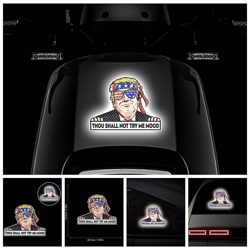 Donald Trump - Lustiger Warnaufkleber fürs Auto, Weihnachtsgeschenke für Trump-Anhänger, reflektierender Aufkleber, Kristalldruck, Autodekoration Lightinthebox