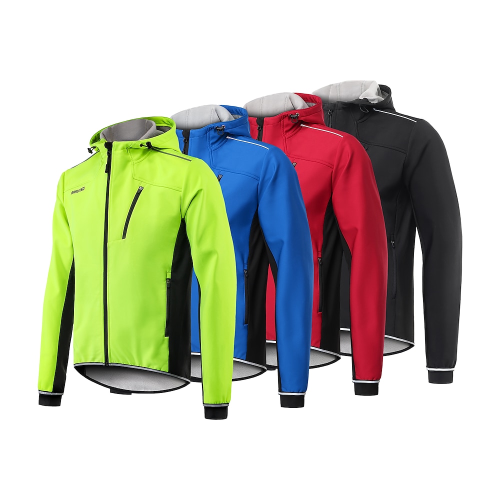 Arsuxeo Herren Fahrradjacke Radjacke Windschutz Fleecejacke Winter Warm Atmungsaktivität Tasche auf der Rückseite Reflexmaterial Fahhrad Jacke Trainingsanzug MTB Mountain Rennrad Radfahren in der Lightinthebox