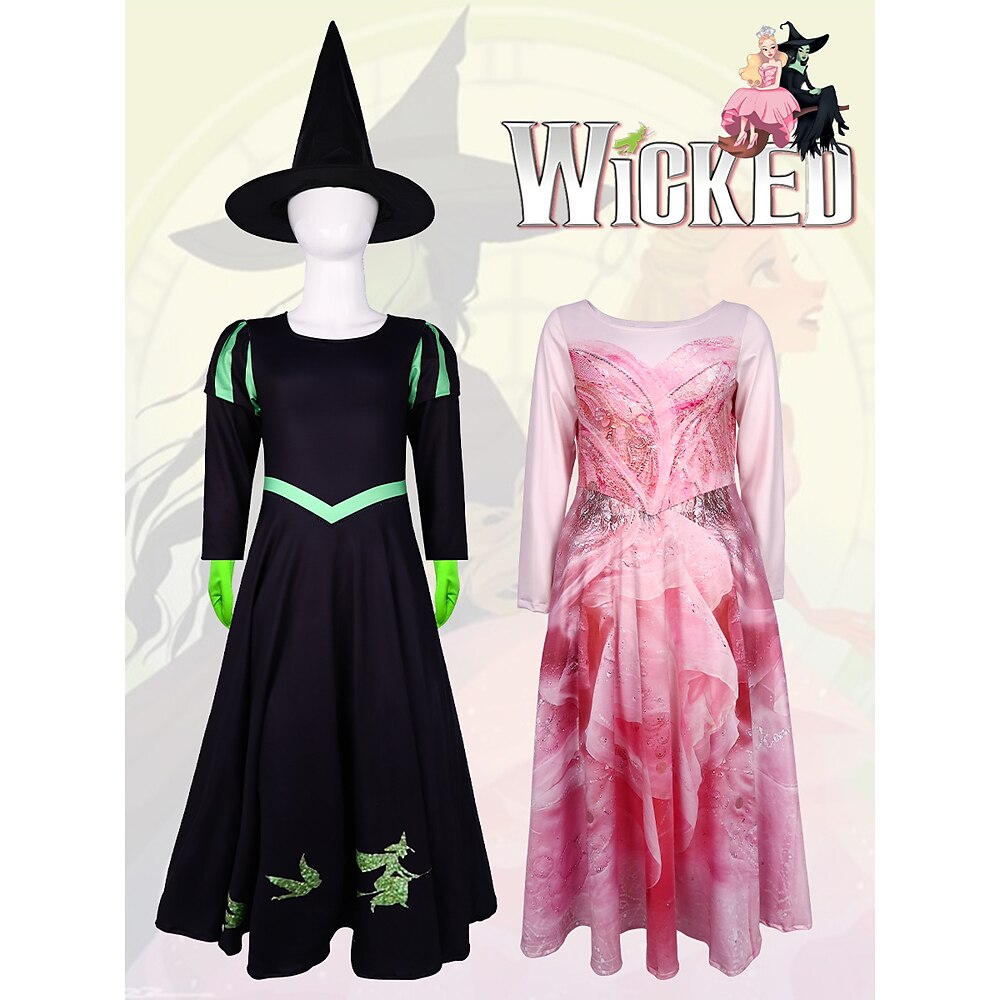 Böse Hexe Glinda Elphaba Kleid Austattungen Kostüm Mädchen Film Cosplay Kostüme zum Thema Film und Fernsehen Halloween Karneval Leistung Party Bühne Lightinthebox