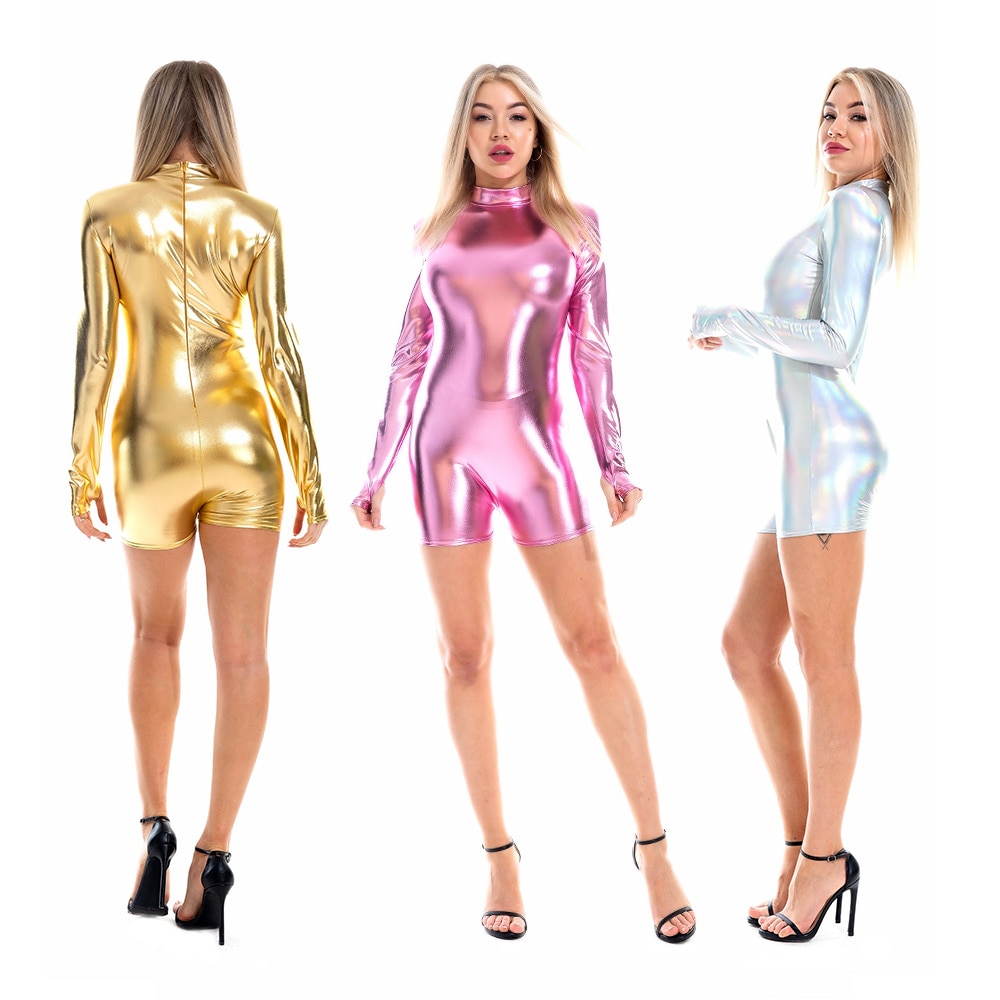 1980er Hip Pop Glänzend Matallic Einteiler Bodysuits Jumper Faschingskostüme Scheibe Damen Karneval Leistung Party Straßentanz Erwachsene Gymnastikanzug / Einteiler Lightinthebox