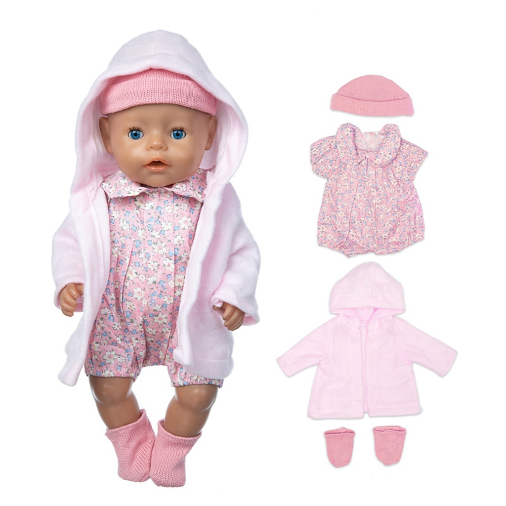 Puppenkleidung für 17-22 Zoll Neugeborene Babypuppe Junge 17-22 Zoll Gelbe Ente 5-teiliges Puppenkleidungsset Outfit Zubehör passend für 17-22 Zoll Babypuppe Mädchen Lightinthebox