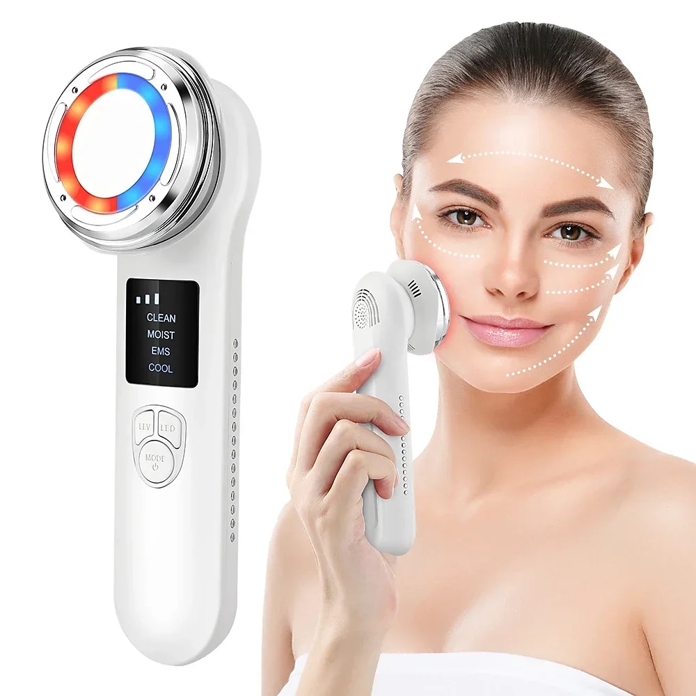 EMS LED Photon heiße kühle Kompresse Facelifting Schönheitsgerät Mikrostrom Gesichtsstraffung Massagegerät Hautverjüngung Anti-Aging Lightinthebox