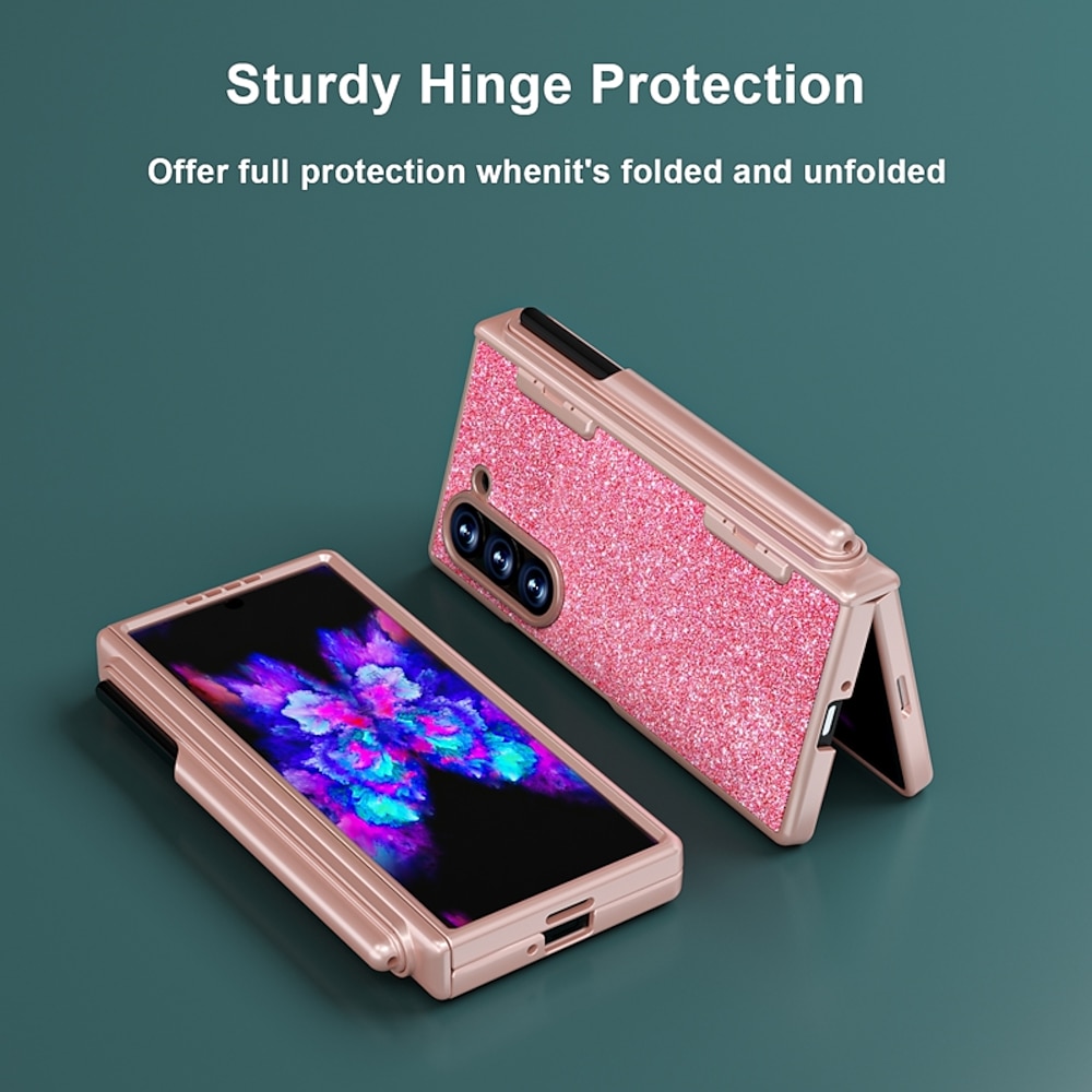 Handy Hülle Handyhüllen Für Z-Falte 6 Rückseite Bleistifthalter Bling Glitzer glänzend Stoßresistent Retro TPU PU-Leder Lightinthebox