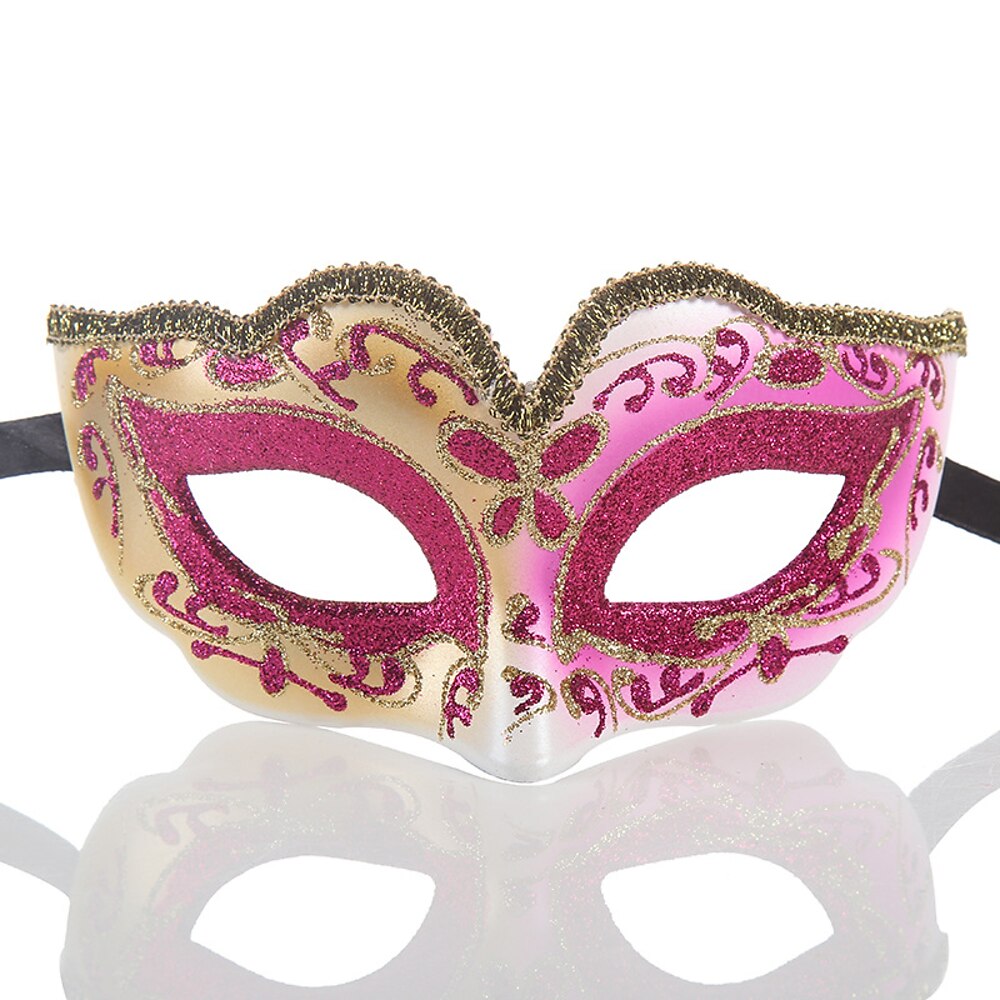 Phantom der Oper Arlecchino Arlecchina Karnevalsmaske Venezianische Maske Columbina Erwachsene Damen Halbes Gesicht Party Maskerade Karneval von Venedig Halloween Karneval Einfaches Karnevalskostüm Lightinthebox