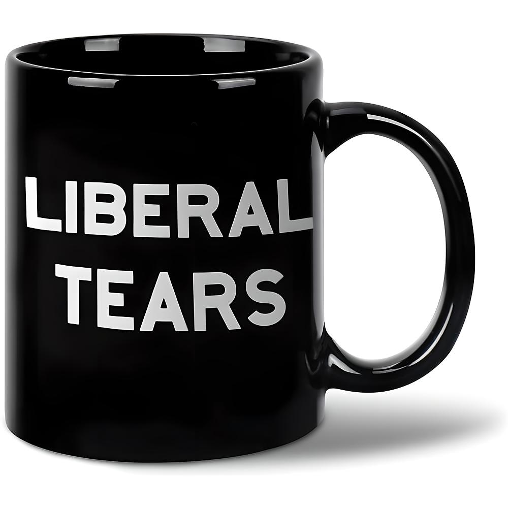 Liberal Tears Tasse, schwarze grafische Kaffeetasse, Geschenk für konservative Unterstützer, 330 ml/12 oz Keramiktasse, Retro-Vintage-Design Lightinthebox