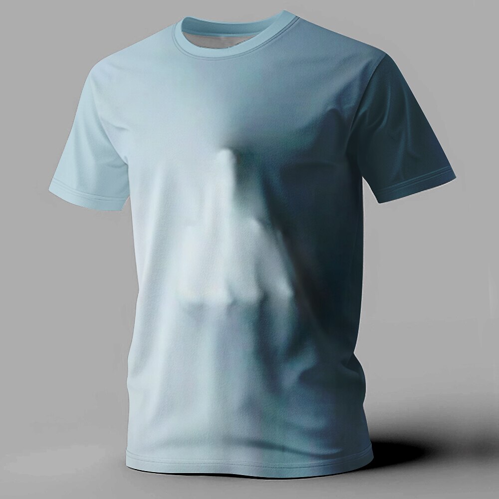 Herren Geste 3D geschwollen T Shirt Kurzarm T-Shirt 3D-Druck Rundhalsausschnitt Hemd Modisch Athleisure Strasse Sports Outdoor Täglich Blau Braun Schwarz Grau Sommer Frühling Bekleidung S M L XL XXL Lightinthebox