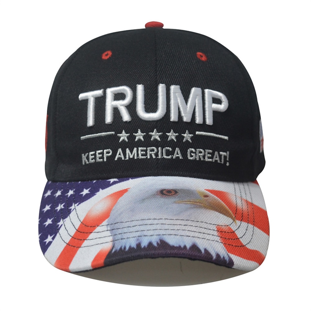 Herren Unisex Cap Basecap Sonnenhut Trump-Mütze Schwarz Weiß Acryl / Baumwolle Einstellbar Modisch Strassenmode Freizeitskleidung Festival Adler Trumpf Atmungsaktiv Komfortabel Lightinthebox