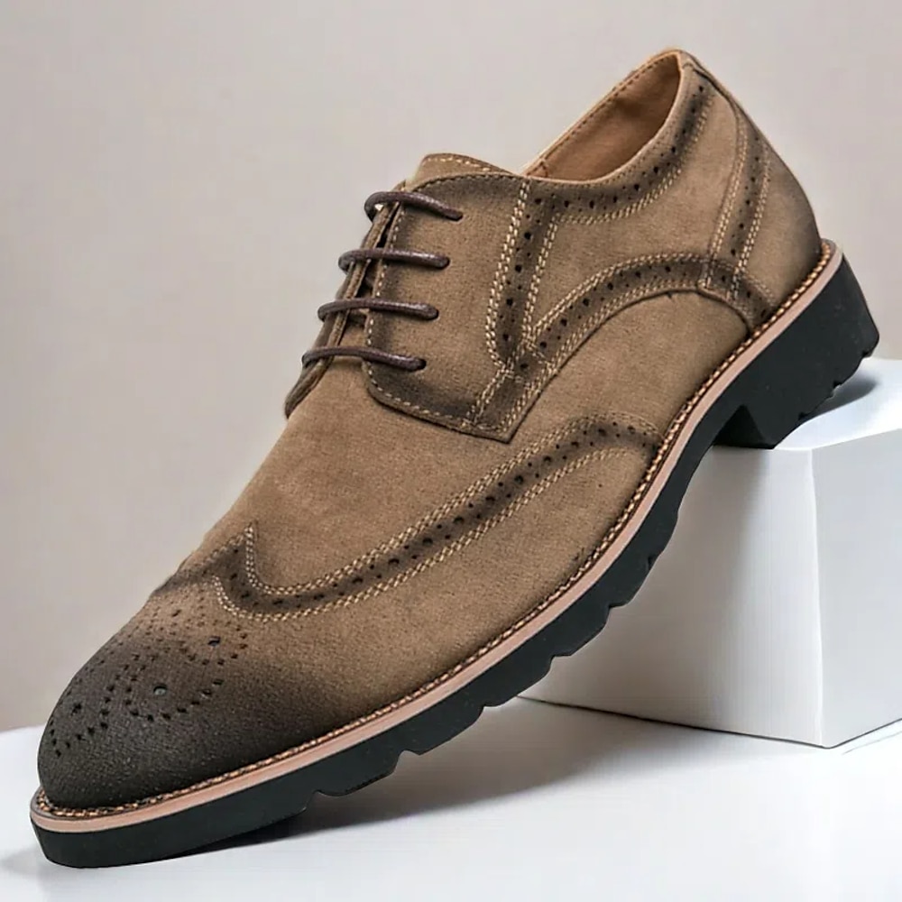 klassische Brogue-Oxford-Schuhe für Herren - Wildleder-Kunstleder mit Flügelkappen-Design und robuster Sohle für stilvolle Freizeit- und Abendgarderobe Lightinthebox