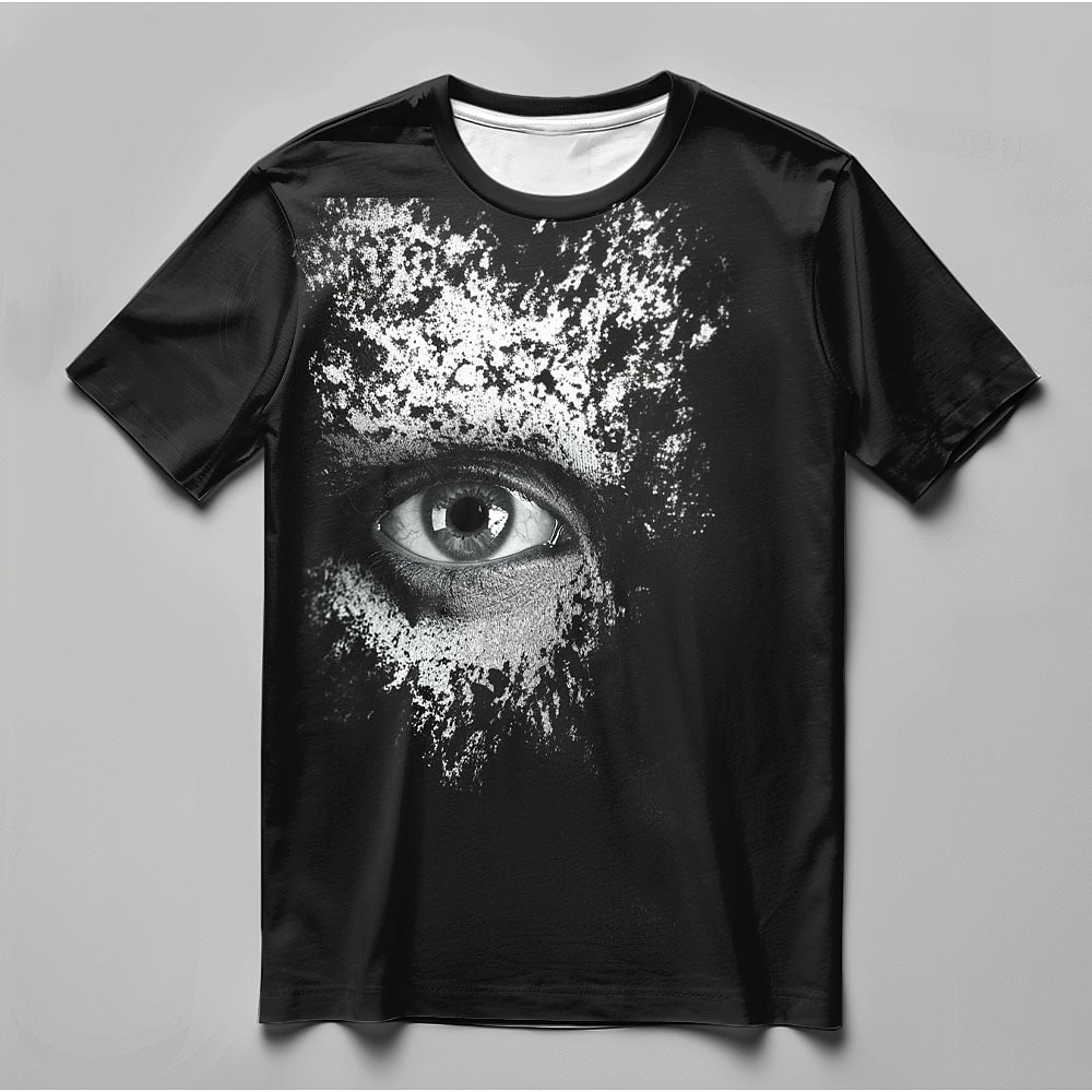 Herren Auge T Shirt Kurzarm T-Shirt 3D-Druck Rundhalsausschnitt Hemd Modisch Athleisure Strasse Sports Outdoor Täglich Schwarz Sommer Frühling Bekleidung S M L XL XXL XXXL Lightinthebox