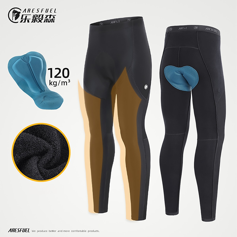 ARESFUEL Herren Radhose lang Fahrradhose Fahhrad Leggings Slim Fit Winter Sport Windundurchlässig Warm Atmungsaktiv Hochelastisch Schwarz Bekleidung Fahrradbekleidung Moderne Nähtechniken Lightinthebox