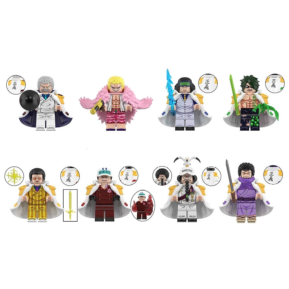 8 teile/satz anime mini action-figuren bausteine one piece anime miniatur figuren spielzeug Lightinthebox