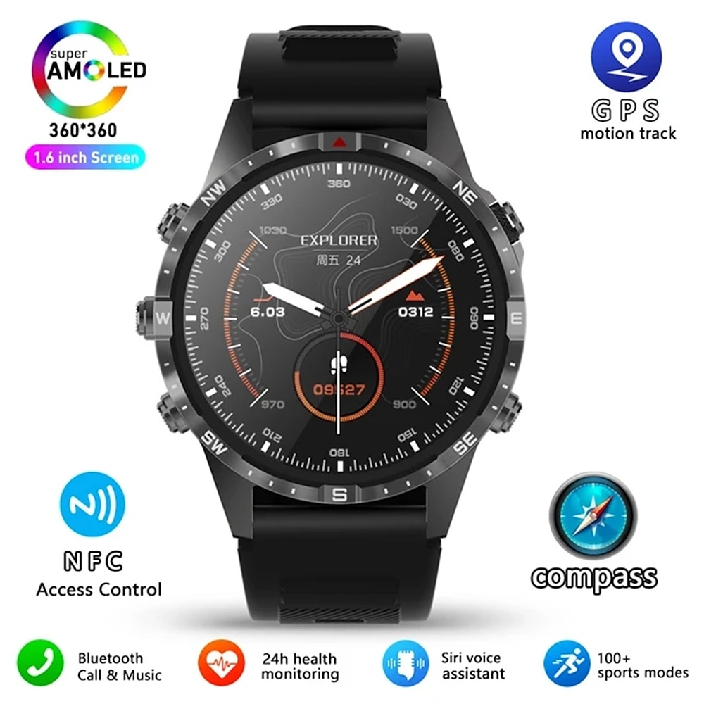 GT45 Smart Watch Männer Bluetooth Anruf Outdoor Sport Sprachassistent Kompass Gesundheitsüberwachung Fitness Tracker Smartwatch Lightinthebox