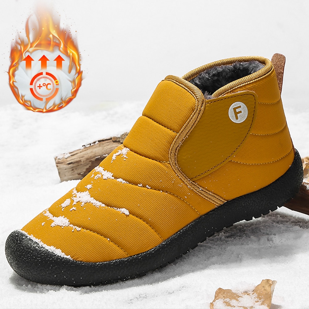 isolierte Winter-Schneestiefel für Herren - wasserdichte Schlupfstiefeletten mit Kunstfellfutter, rutschfester Sohle für Outdoor-Wanderungen und kaltes Wetter Lightinthebox