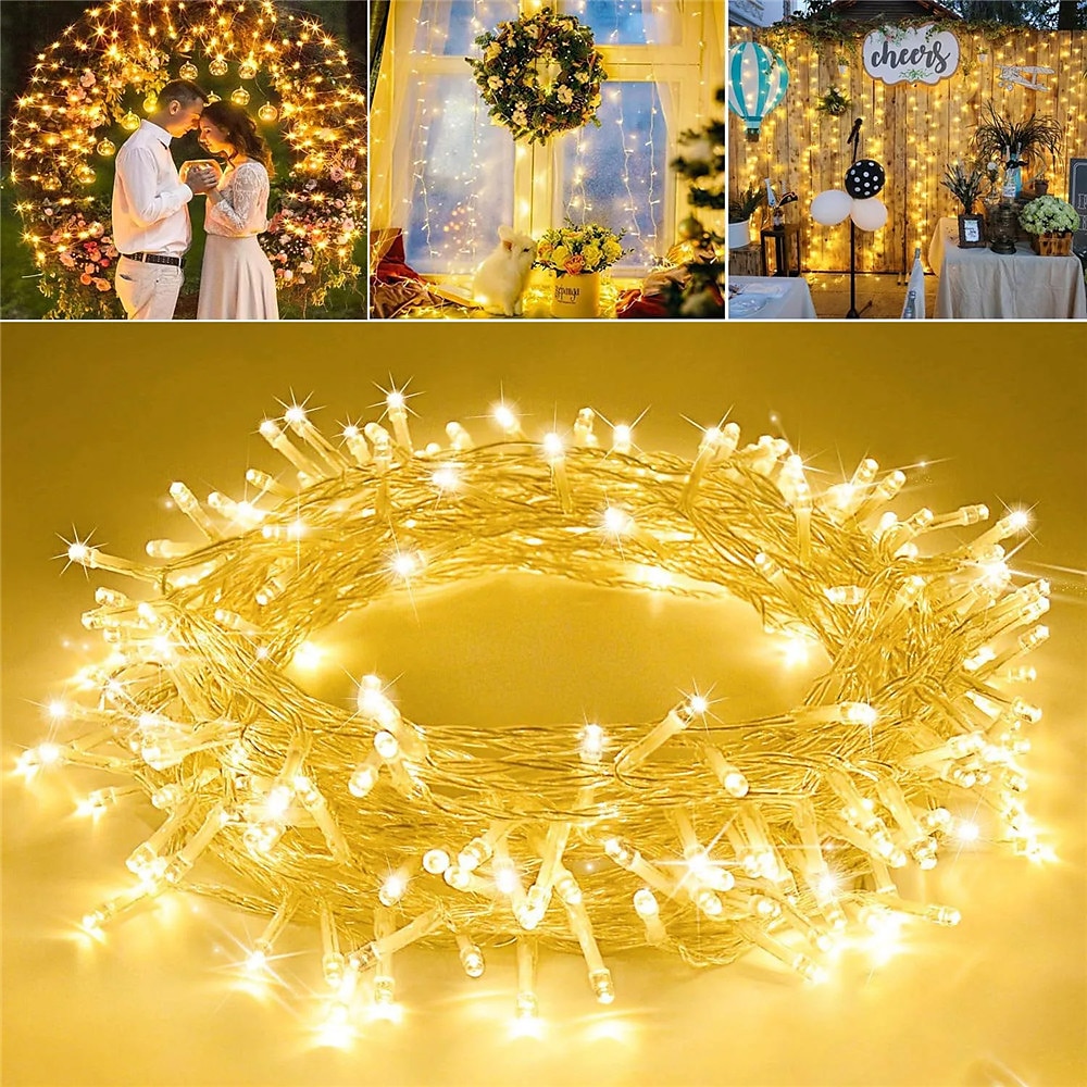 Batteriebetriebene LED-Lichterkette, Weihnachtslichterkette 3/6/10 m, 30/40/80 LEDs für Schlafzimmer, Hochzeit, Party Valentinstagsdeko - 4Stk./1Stk. Lightinthebox