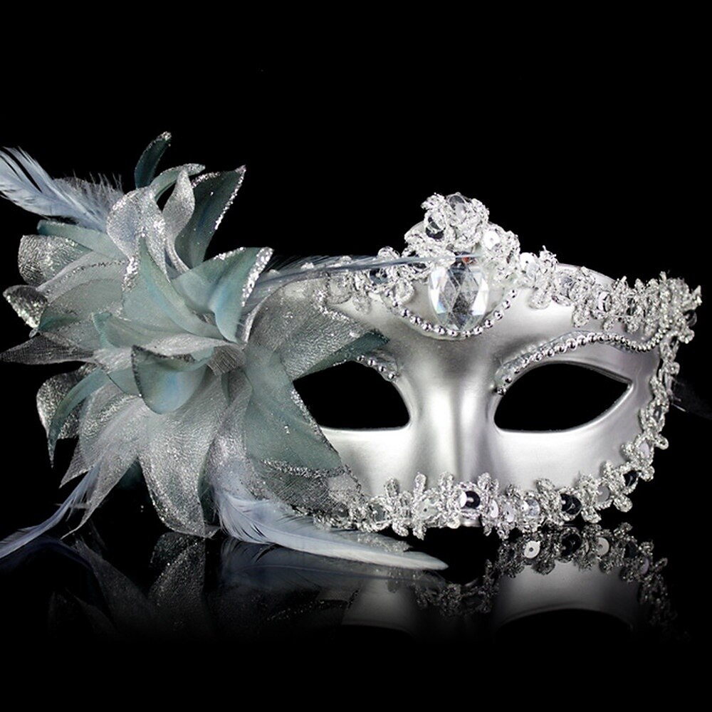 Arlecchina Karnevalsmaske Venezianische Maske Columbina Erwachsene Damen Blumen Stil Halbes Gesicht Party Maskerade Karneval von Venedig Halloween Karneval Einfaches Karnevalskostüm Lightinthebox