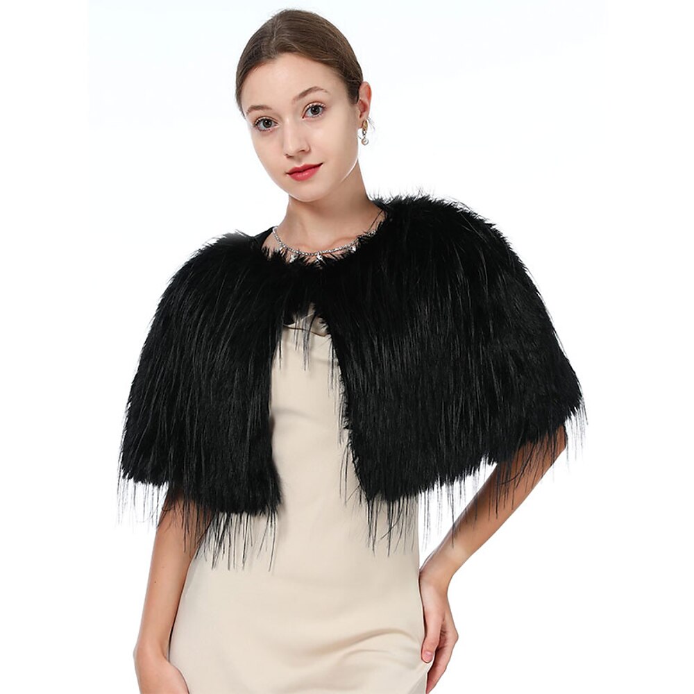 Damen Winter Kunstpelz Wickelschal Schal warm Cape für Party Hochzeit Länge 150cm Lightinthebox