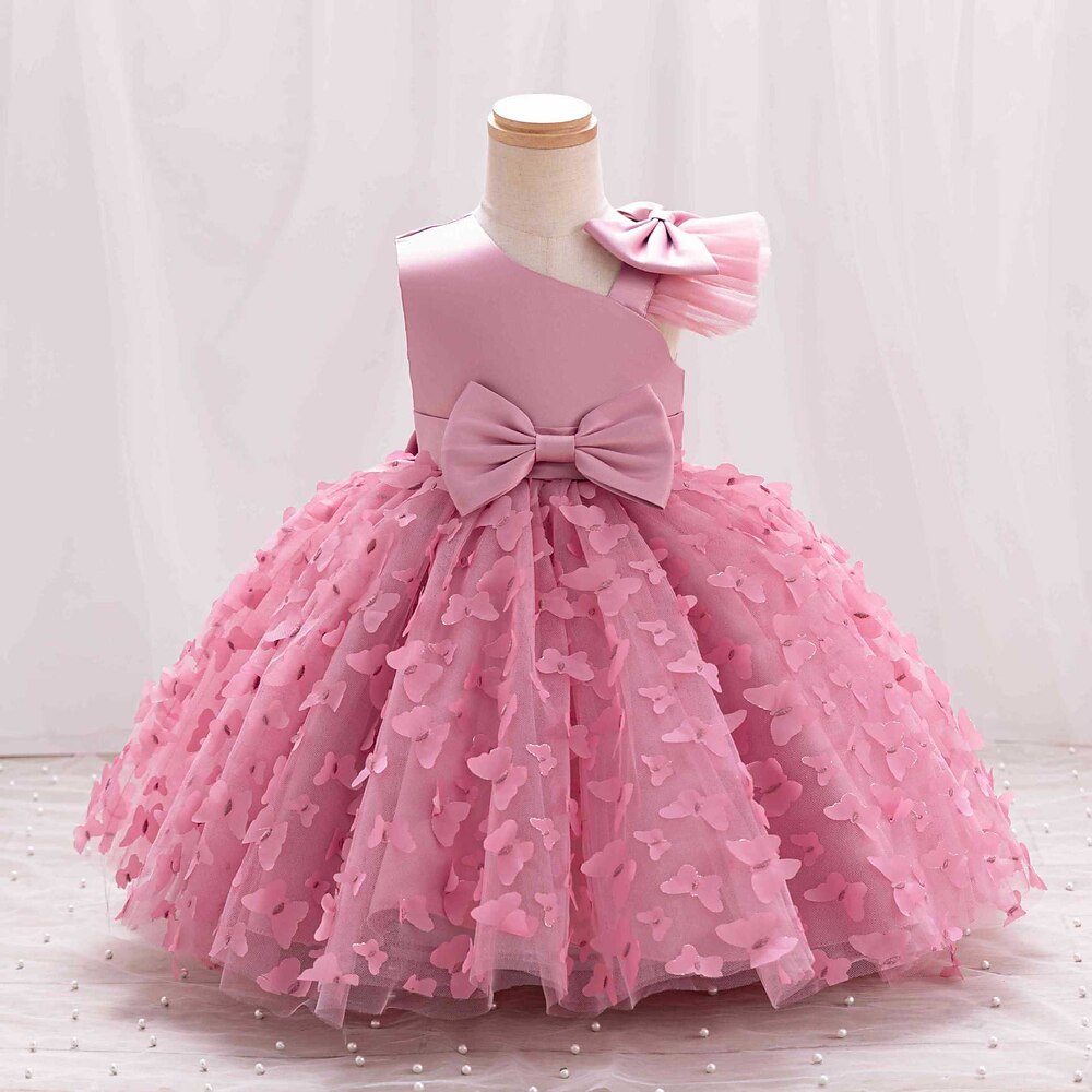 kinderkleidung Mädchen Party Kleid Feste Farbe Ärmellos Besondere Anlässe Prinzessin Polyester abendkleider Sommer Frühling 2-6 Jahre Mehrfarbig Weiß Champagner Lightinthebox