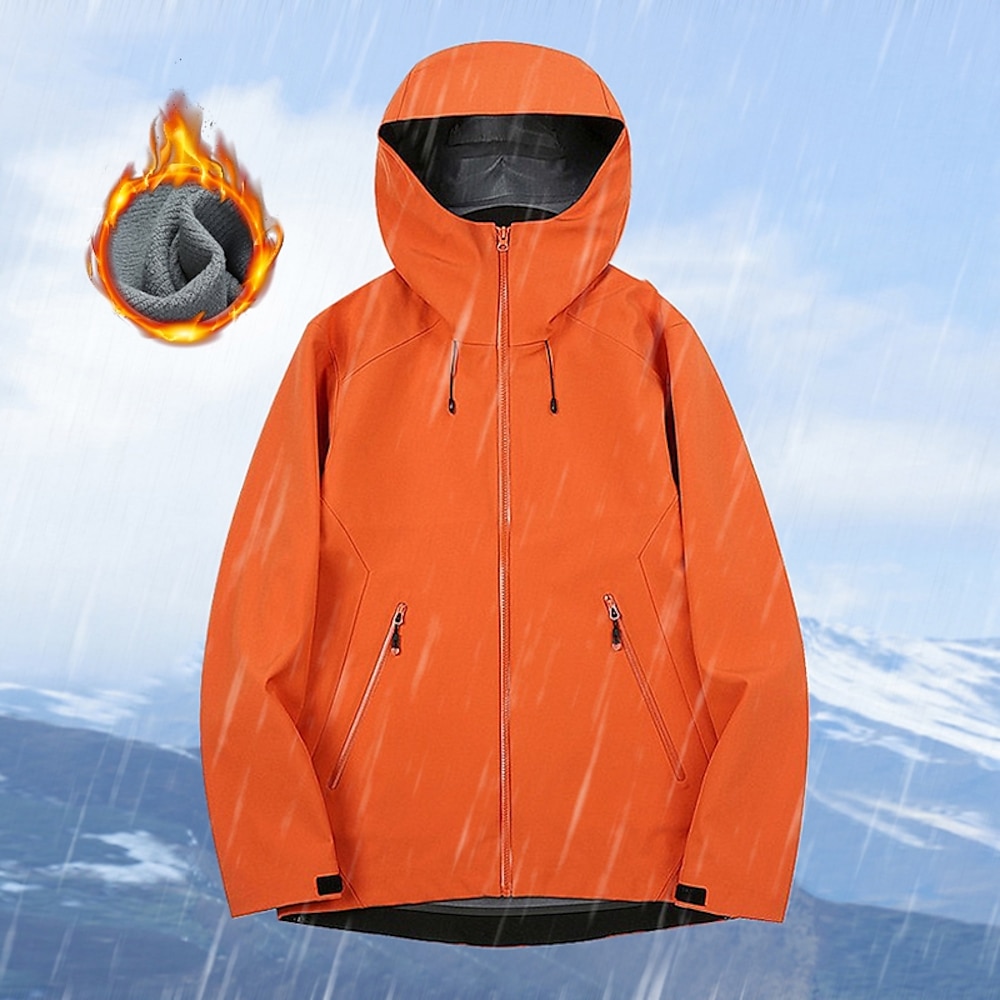 Herren Fleecejacke für Wanderer Winter Draussen Wasserdicht Warm Weich Komfortabel Vliesjacken Voller Reißverschluss Camping / Wandern / Höhlenforschung Reisen Wintersport Schwarz Weiß Blau Orange Lightinthebox