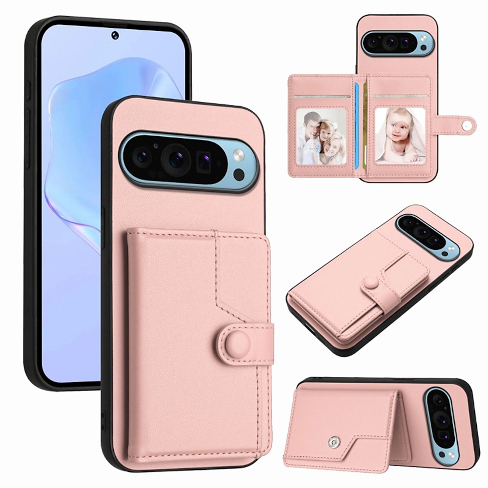 Handy Hülle Handyhüllen Für Pixel 9 Pro Pixel 9 Pro XL Pixel 8 Pro Pixel 8 Pixel 9 Rückseite mit Halterung Kartenschlitz Stoßresistent Retro TPU PU-Leder Lightinthebox