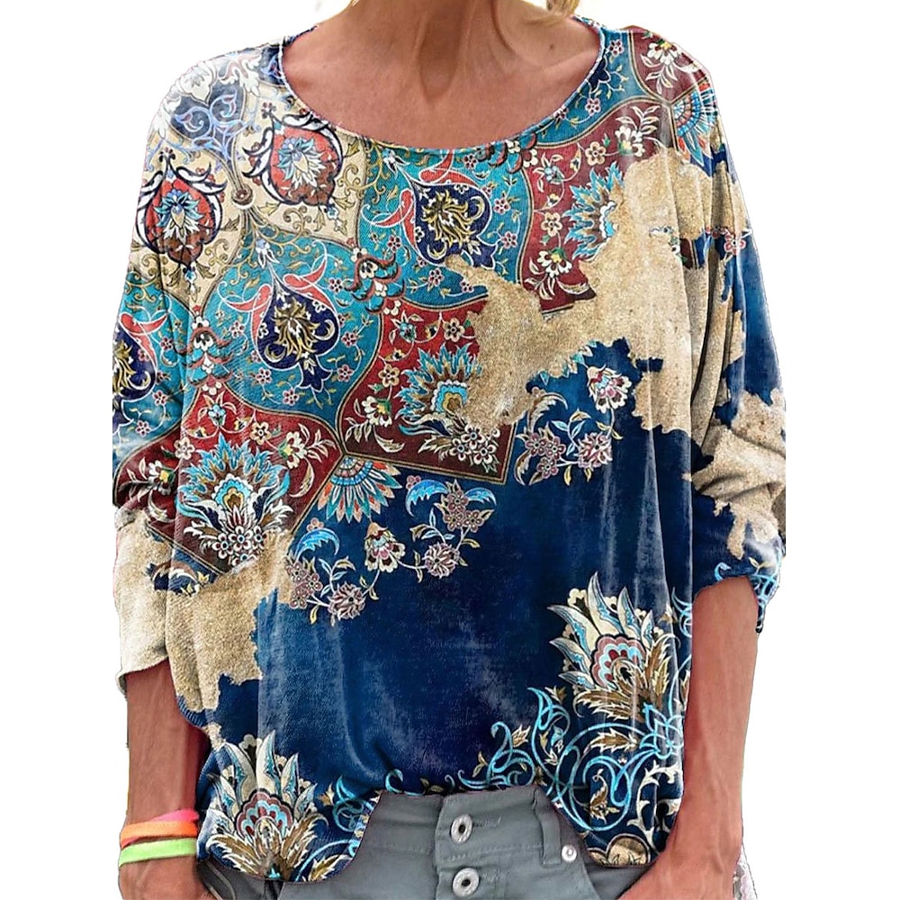 Damen Bluse Langarm Marineblau Frühling Herbst Lightinthebox