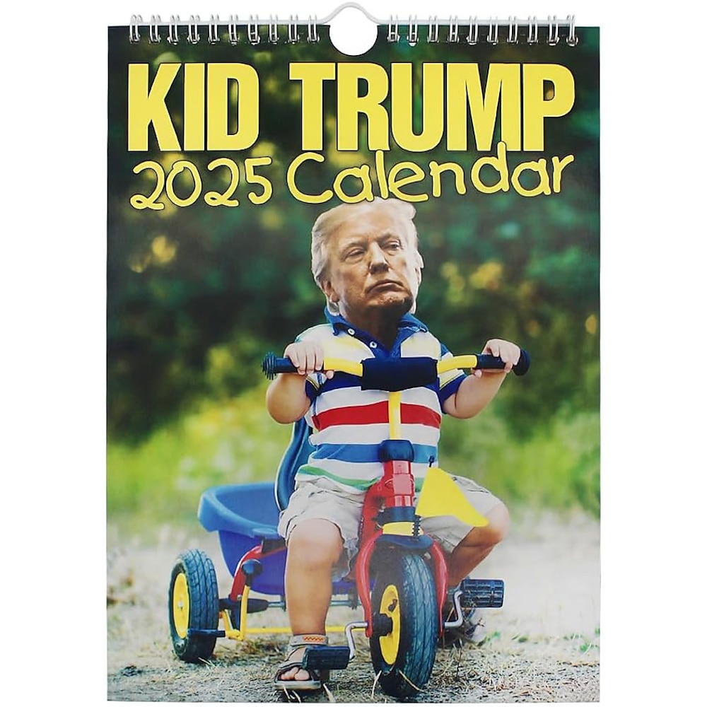 Kid Trump Wandkalender 2025 Weihnachtsgeschenk für konservative Unterstützer Trump 2025 Kalender Trump Wandkalender für Wohnzimmer und Büros Dekor Geschenk für Trump-Anhänger Lightinthebox