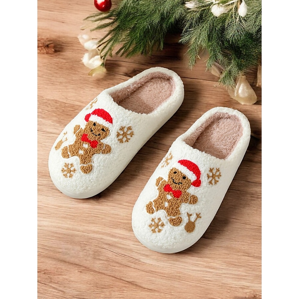 Damen Hausschuhe Slippers Fuzzy Slipper Hausschuhe Warme Hausschuhe Heim Täglich Blumen Karikatur Innenfutter aus Fleece Flacher Absatz Runde Zehe Plüsch Brautkleider schlicht Minimalismus Kunstpelz Lightinthebox