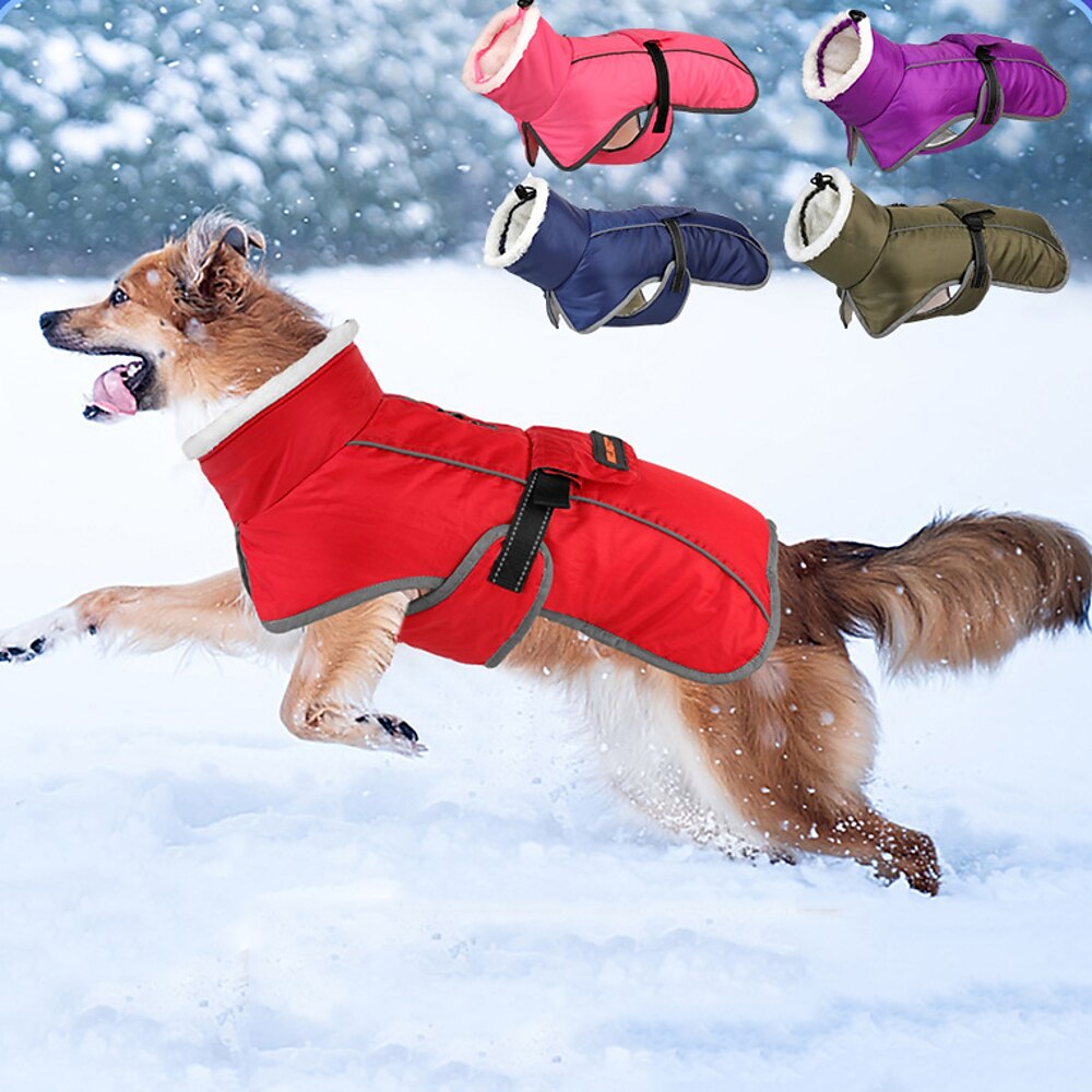 Hunde Mäntel Jacke Pufferjacke Winter Wasserdicht Warm Outdoor Innen Freizeitkleidung Mittelmäßig Groß Lightinthebox