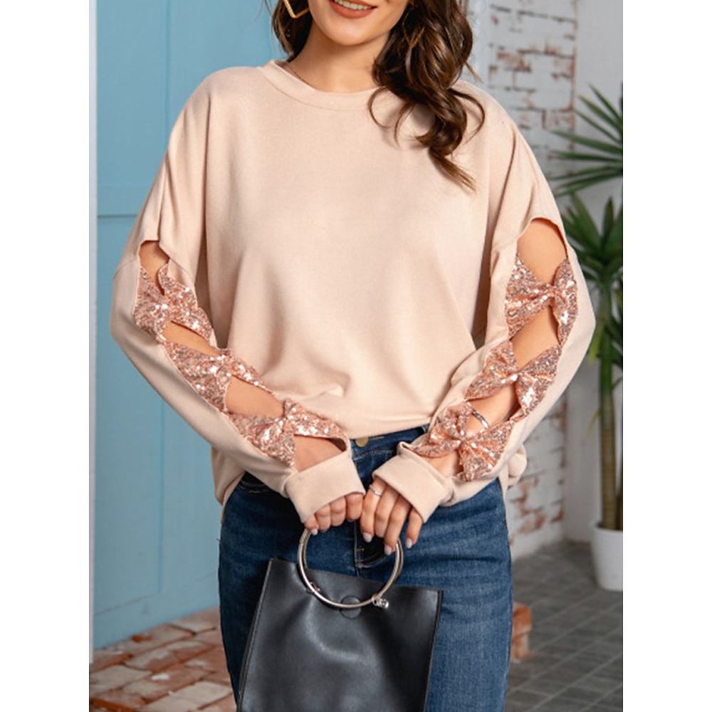 Damen Hemd Bluse Täglich Basic Brautkleider schlicht Langarm Weiß Herbst Winter Lightinthebox