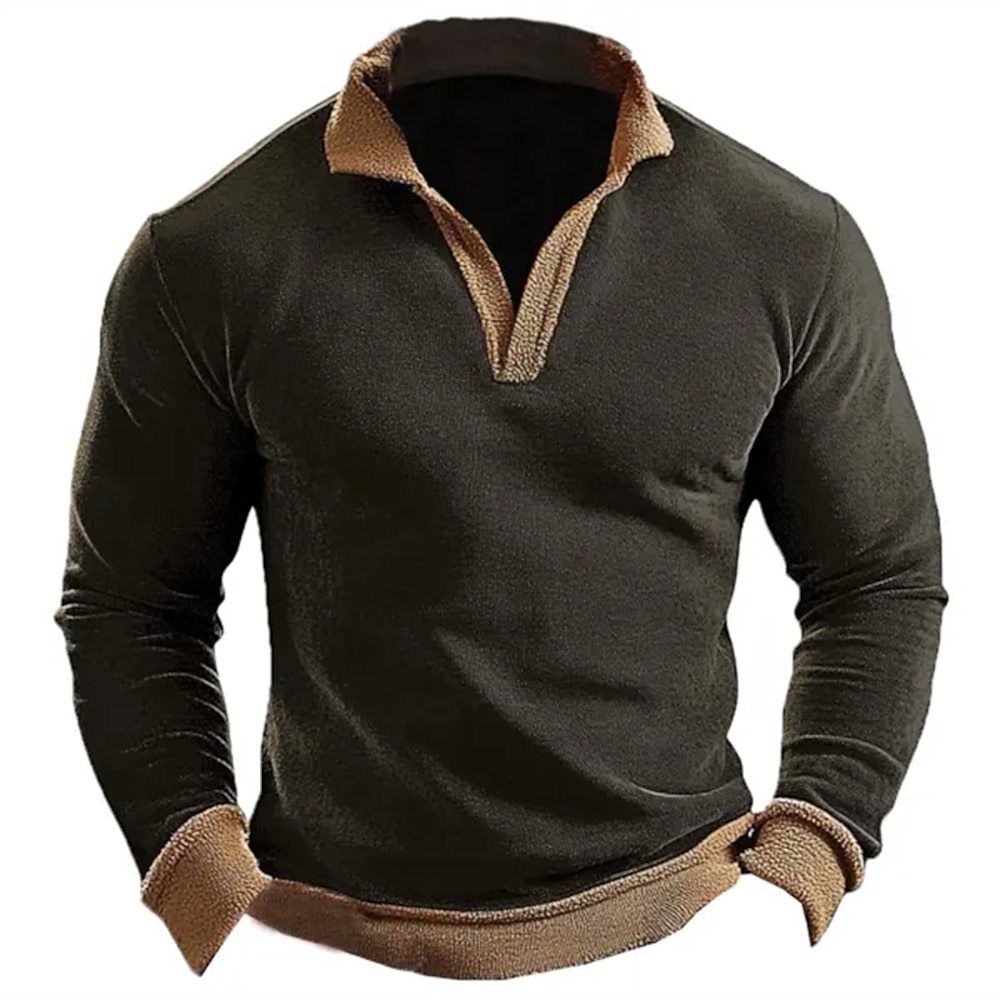 Herren Sweatshirt Pullover Sweatshirt mit Viertelreißverschluss Grau Polo-Kragen Glatt Sport Natur Täglich Festtage Strassenmode Cool Brautkleider schlicht Winter Frühling Herbst Bekleidung Lightinthebox