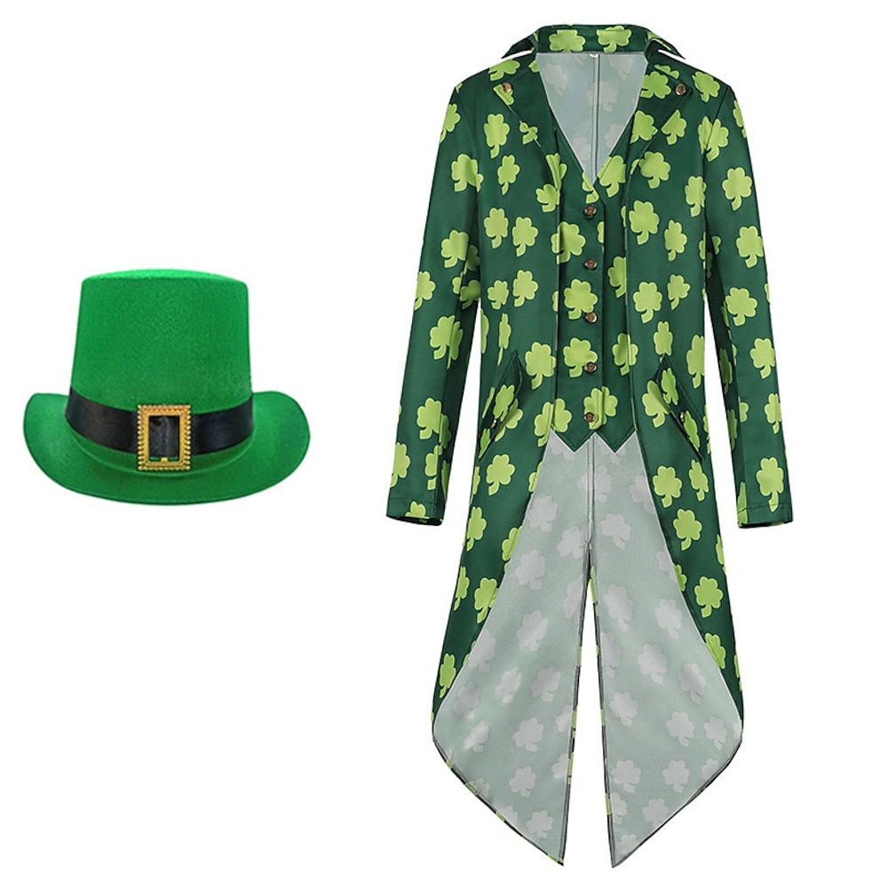 irisch Faschingskostüme Austattungen Kostüm Frack Erwachsene Herren Retro Vintage Mittelalterlich Renaissance Party Maskerade Karneval St. Patrick's Day Einfaches Karnevalskostüm Lightinthebox