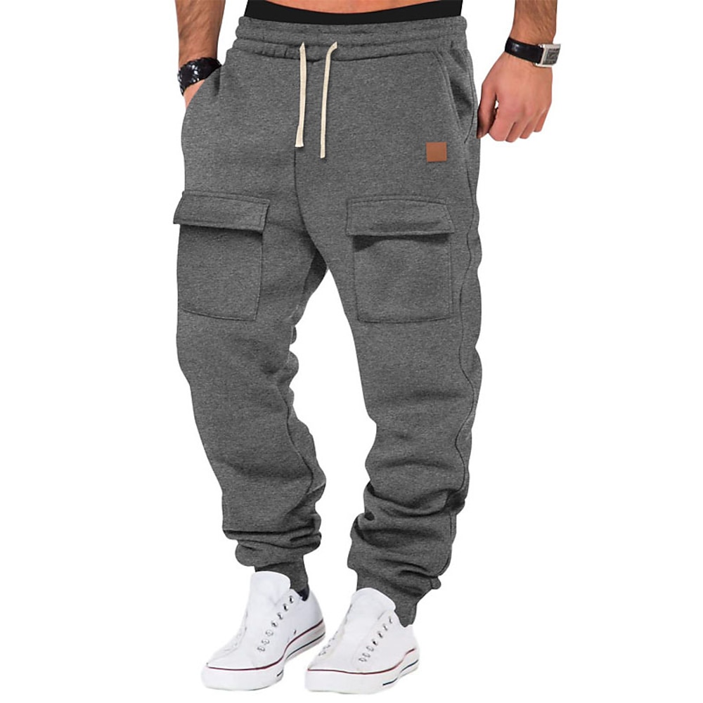 Herren Sportliche Hosen Jogginghose Trainingshose Jogginghose Jogger Hose Hosen Cargo-Jogginghose Tasche Kordelzug Elastische Taille Glatt Komfort Sports Outdoor Täglich Modisch Brautkleider schlicht Lightinthebox