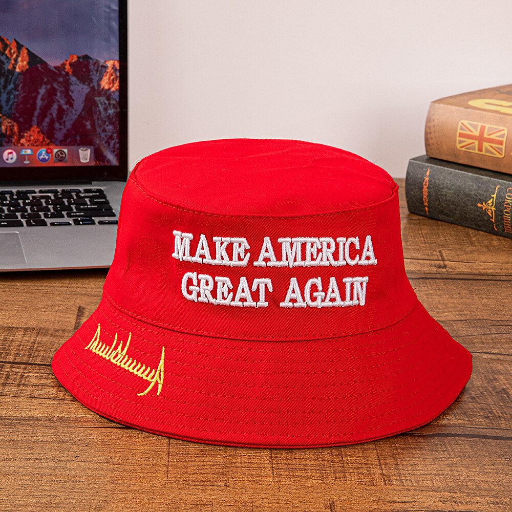 Make America Great Again Trump Hut Herren Fischerhut Unisex Sonnenhut rot Baumwolle Polyester Mode Arbeitsplatte Alltagskleidung Festival bestickt lässig täglich Lightinthebox