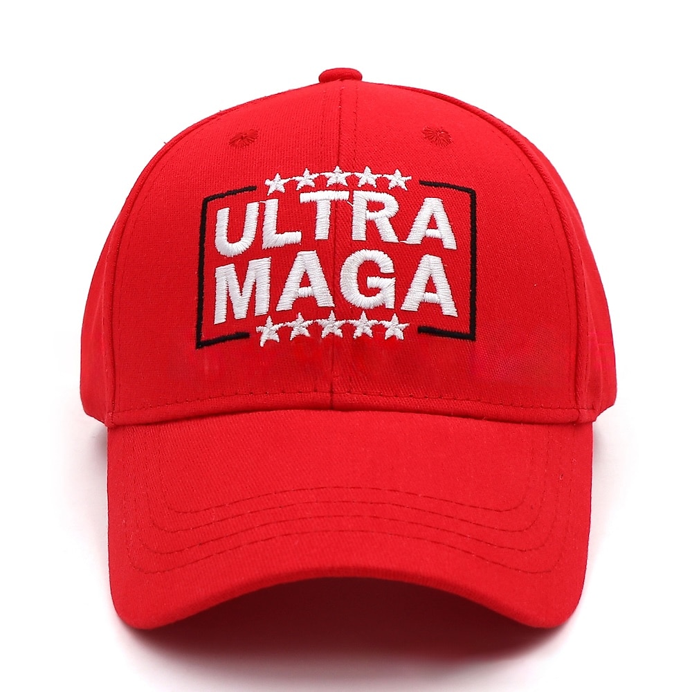 Trump-Mütze Ultra Maga Herren Baseballmütze Unisex Sonnenhut schwarz rot Baumwolle Polyester verstellbar Mode Alltagskleidung Festival bestickt lässig / täglich Lightinthebox