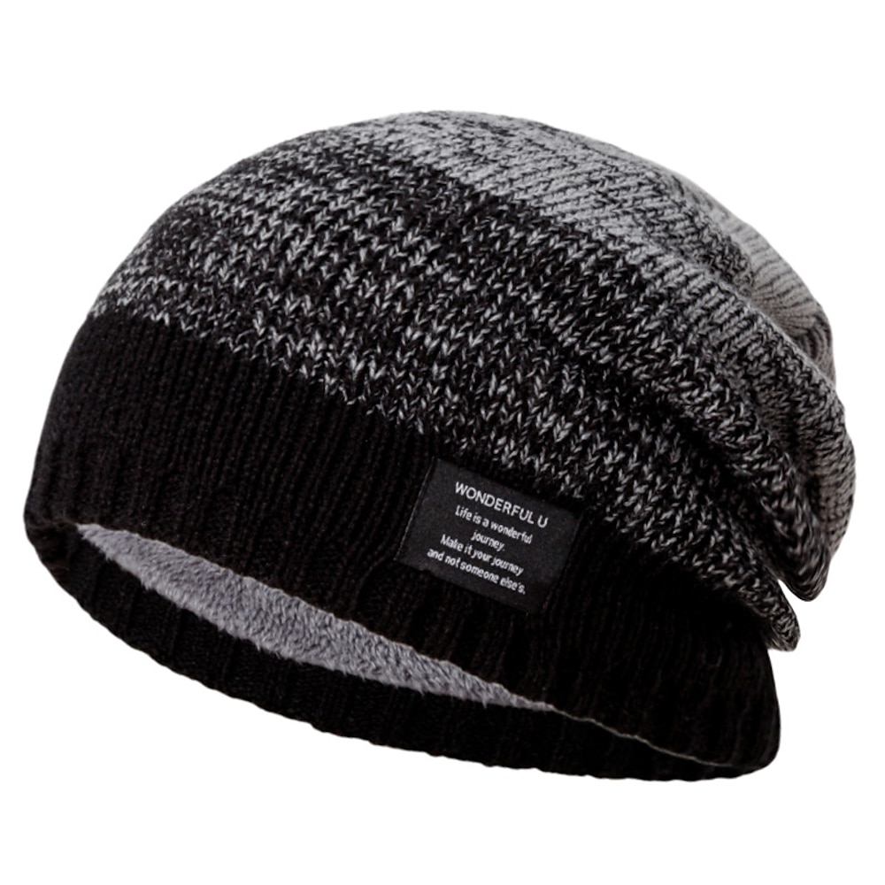 Herren Unisex Beanie Mütze Wintermützen Wollmützen 骷髅头毛线帽 Strickmütze Rote Kaki Acrylfasern Strick Gemütlich Freizeitskleidung Ausgehen Farbblock Warm Lightinthebox