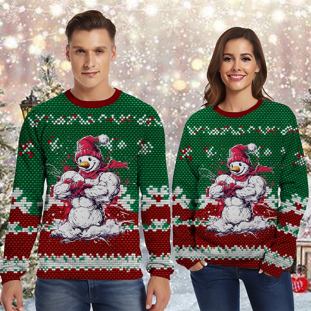 Schneemann Pullover Lustiges Weihnachts-Sweatshirt 3D Weihnachten Komisch Für Paar Herren Damen Erwachsene Weihnachten Karneval 3D-Druck Party Festival Lightinthebox