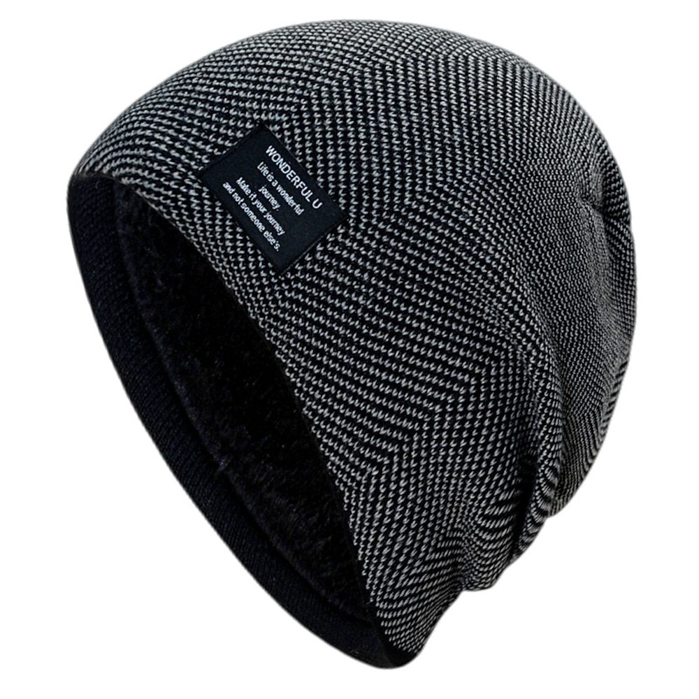 Herren Unisex Beanie Mütze Wintermützen Wollmützen 骷髅头毛线帽 Strickmütze Schwarz Dunkelmarine Acrylfasern Strick Gemütlich Freizeitskleidung Ausgehen Solide / einfarbig Warm Lightinthebox