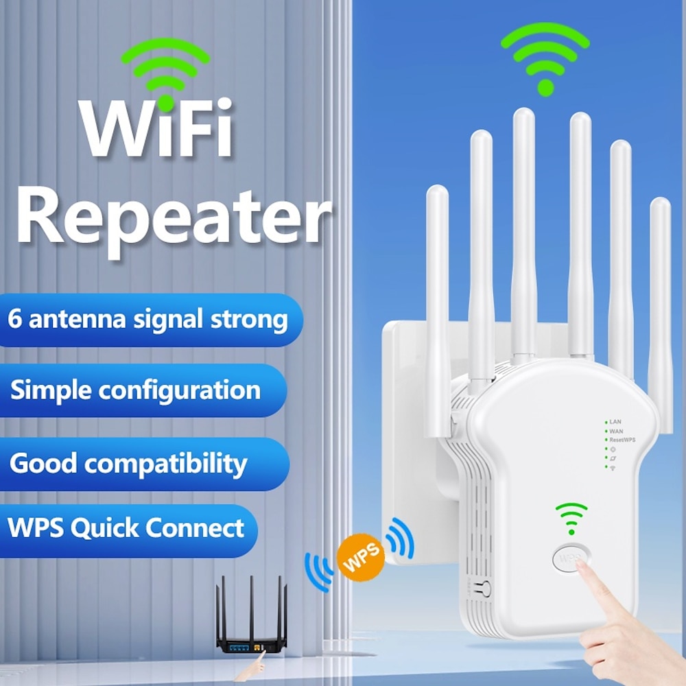 WLAN-Signalverstärker 300m Wireless Repeater Dualband-Extender Netzwerk-Extender Heimrouter Lightinthebox