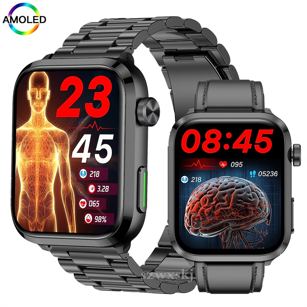 F220 Smart Watch 1,91 Zoll Lasertherapie Blutzucker Druck Körpertemperatur Harnsäure Bluetooth Anruf Gesundheitsmonitor Smartwatch Lightinthebox