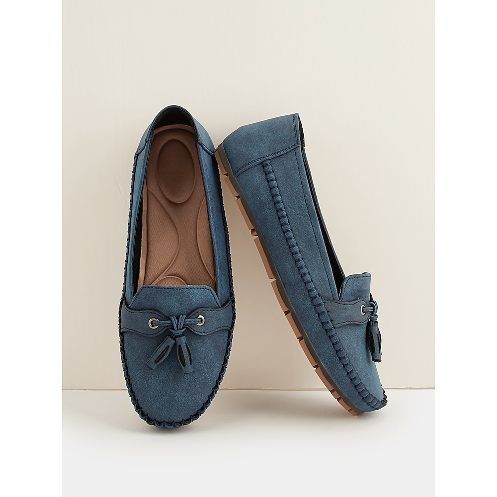 Damen Halbschuhe Klassische Loafer Weiche Schuhe Komfort Schuhe Täglich Muttertag Quaste Flacher Absatz Runde Zehe Brautkleider schlicht Komfort Minimalismus Kunstleder Halbschuhe Rosa Blau Braun Lightinthebox