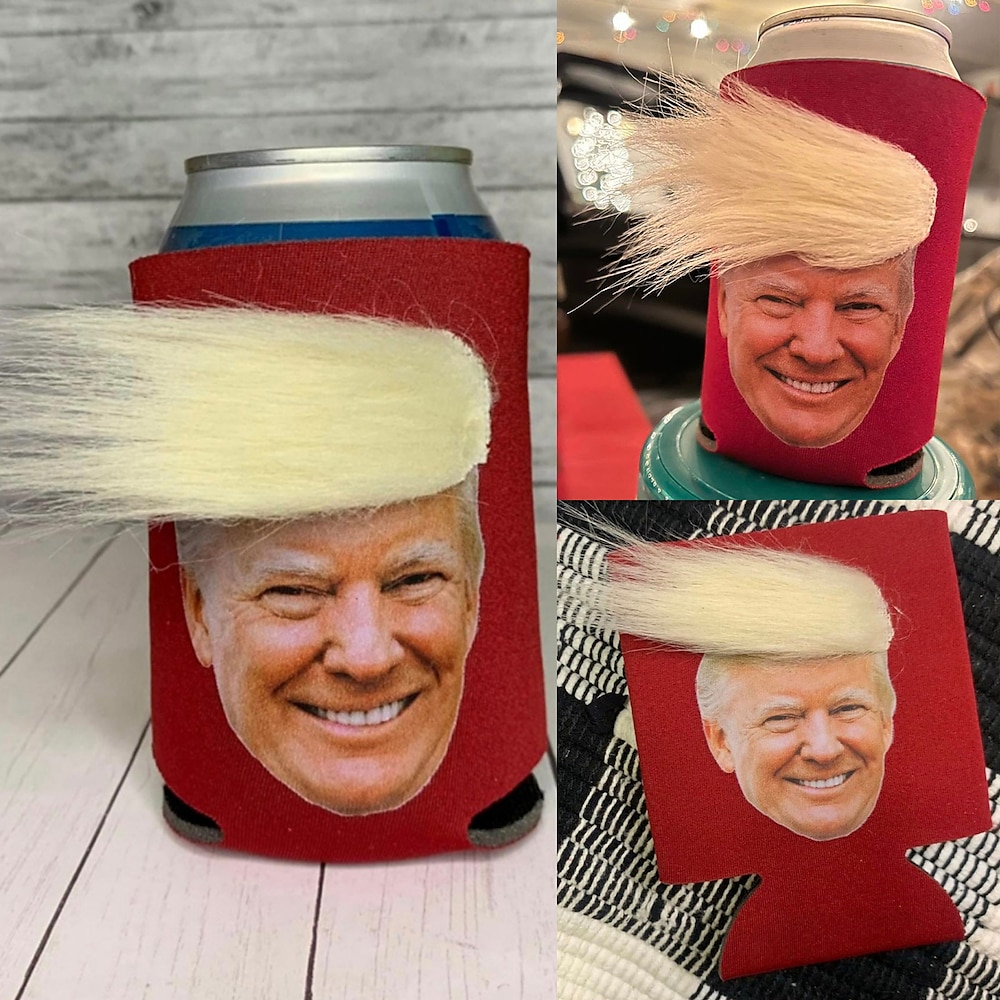 lustige Trump 2024 Getränkehülle - isoliertes Bier Getränkehalter, humorvoller Trump-Flaschenüberzug für Getränke, Scherzgeschenk für Trump-Fans Lightinthebox